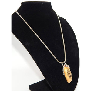 Bella. 925 catena di serpente in argento Sterling con Scrimshaw ciondolo nave belle collane - Product Image 3
