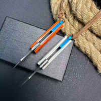 Couteau de poche pliable sans verrouillage BoChen en os de vache teinté, avec lame en acier Damas VG10, couteau de survie EDC pour l'extérieur
