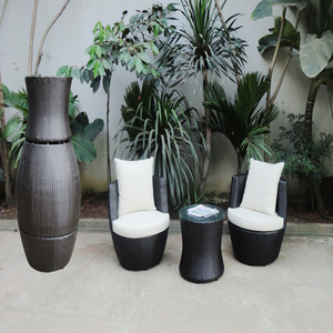 Juego de Muebles de Mimbre/Ratán para Café, Modernos y Apilables para Espacios Pequeños, Sala de Estar, Patio, Tela Impermeable para Jardín Exterior - Product Image 1