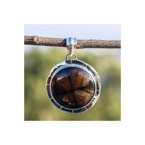 Venta al por mayor Chiastolite 925 Plata de ley sólida colgante de piedras preciosas naturales joyería hecha a mano para la venta - Product Image 1