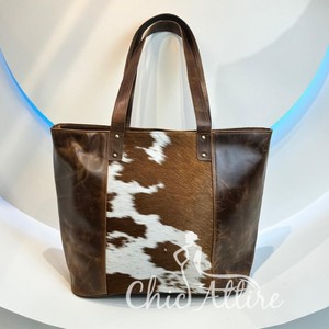 กระเป๋าสะพายไหล่สำหรับผู้หญิงทำจากหนังแท้ความจุสูงแนววินเทจแฟชั่น - Product Image 1