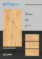 Carreaux de mur de sol en bois Taille 60cm x 120cm 60CM par 120CM PORCELAINE GLAZED MATT FINISH UNIQUE COLLECTION DE CARREAUX MURAUX DE SOL