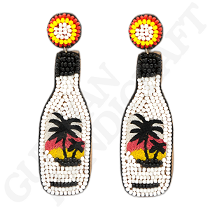 Pendientes de gota con cuentas blancas y amarillas hechos a mano, joyería de verano Bohemia vibrante y elegante con abalorios delicados para ropa informal - Product Image 2