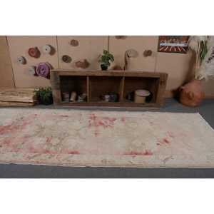 3.8x11.1 ft Vintage Turkish Rug, <b>Runner</b> Rug, Red <b>Green</b> Camouflage Wool Rug - Product Image 4