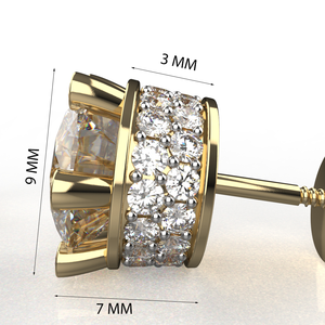 Avarta 2 Carat Solitaire Designer Fine Stud Pendientes Plata de ley con esmalte de oro de 2 quilates para niñas y mujeres - Product Image 2