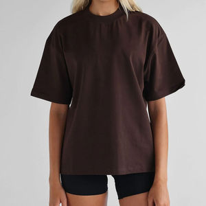 Camiseta de mujer de talla grande informal de gran tamaño bordado Logo Puff estampado cómodo poliéster/algodón sólido ajuste suelto - Product Image 1