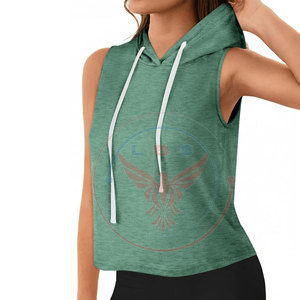 High Quality Winter Casual Women <b>Sleeveless</b> <b>Hoodies</b> with Front Logo Fleece Fabric Eco-Friendly Reasonable Price Best Selling - Product Image 3