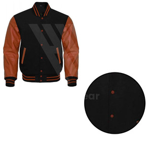 Veste universitaire de rue pour homme, vêtements d'hiver, 100% laine, logo brodé de l'université, col montant, veste universitaire - Product Image 6