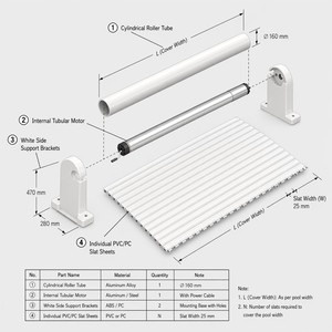 Sistema de Cubierta Automática para Piscina Water Crown, Enrollable, Resistente a los Rayos UV, para Piscinas Enterradas y Elevadas, Residenciales y de Villas, Venta al Por Mayor - Product Image 5