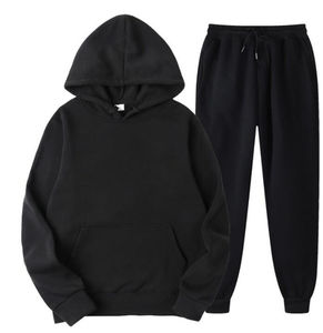 Survêtements pour hommes en polyester/coton, taille plus, décontractés, à capuche, couleur unie, sur mesure, logo personnalisé, faible MOQ, vente en ligne - Product Image 5
