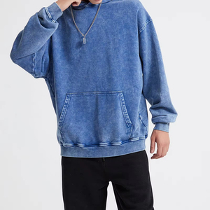 Sudaderas Unisex Extra Grandes de 420 g/m², con Logotipo Personalizado, Lavadas con Ácido, para Hombre, sin Cordón, Técnica de Lavado Enzimático - Product Image 4