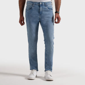 Jeans de Mezclilla Azul Claro de Alta Calidad, Jeans de Marca para Hombre, Estilo Urbano Pakistaní, Personalizables, Desgastados - Product Image 1