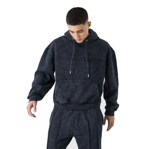 Conjunto de sudadera con capucha y joggers de estilo urbano proveedor de chándal extragrande para hombre con logotipo personalizado para pedidos al por mayor y de marca privada - Product Image 6