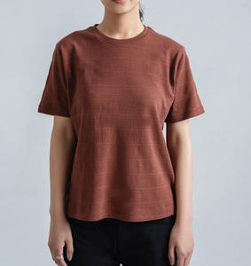 Camiseta de Manga Corta para Mujer, Estilo Color Block, 220g, Talla Grande, Rayas, Secado Rápido, Transpirable, 100% Algodón, Personalizable, Venta al Por Mayor de Fábrica - Product Image 1