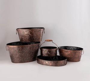 Ensemble de cinq seaux à glace classiques de luxe 3L en métal personnalisés pour boissons et fêtes - Product Image 6