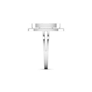 Bague ovale en diamant halo 0,34 ct, couleur E-F, clarté VVS-VS, diamant de laboratoire en or 14 carats, pour mariage, fiançailles, soirée - Product Image 2
