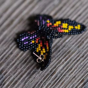 Pendientes de mariposa con cuentas Pendientes colgantes bohemios de arte nativo Inga - Product Image 1