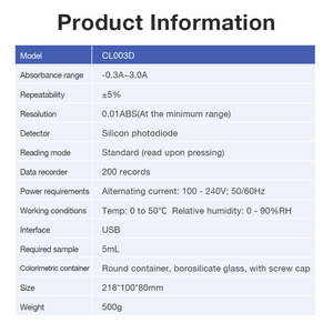 Produk baru meteran kekeruhan portabel 0-1.5mg/L Turbidimeter untuk hasil andal dalam analisis air Lapangan - Product Image 6