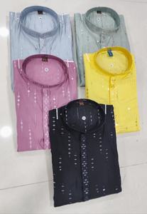 Tela de Algodón Romano Pesado con Bordado y Trabajo de Espejo para Bodas Formales, Fiestas y Diwali - Product Image 2