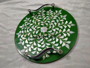 ถาดใส่ช็อคโกแลตพร้อมด้ามโลหะสำหรับตกแต่ง2026อีดเดือนรอมฎอนถาดฝังมุกพร้อมด้ามจับโลหะปรับแต่งวัสดุเป็นมิตรกับสิ่งแวดล้อมถาดกลม - Product Image 3