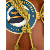 Aiguillette Tactique Rouge Doré de Cérémonie Haute Qualité 100% Polyester Double Tressée Écologique Cordon d'Épaule d'Uniforme avec Aglet