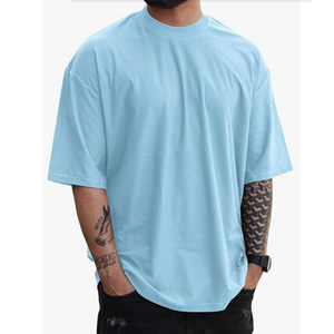 Nouveauté T-shirt pour homme de haute qualité en coton peigné 200g, coupe ample vintage, épaules tombantes, respirant, design high-tech 3D - Product Image 1