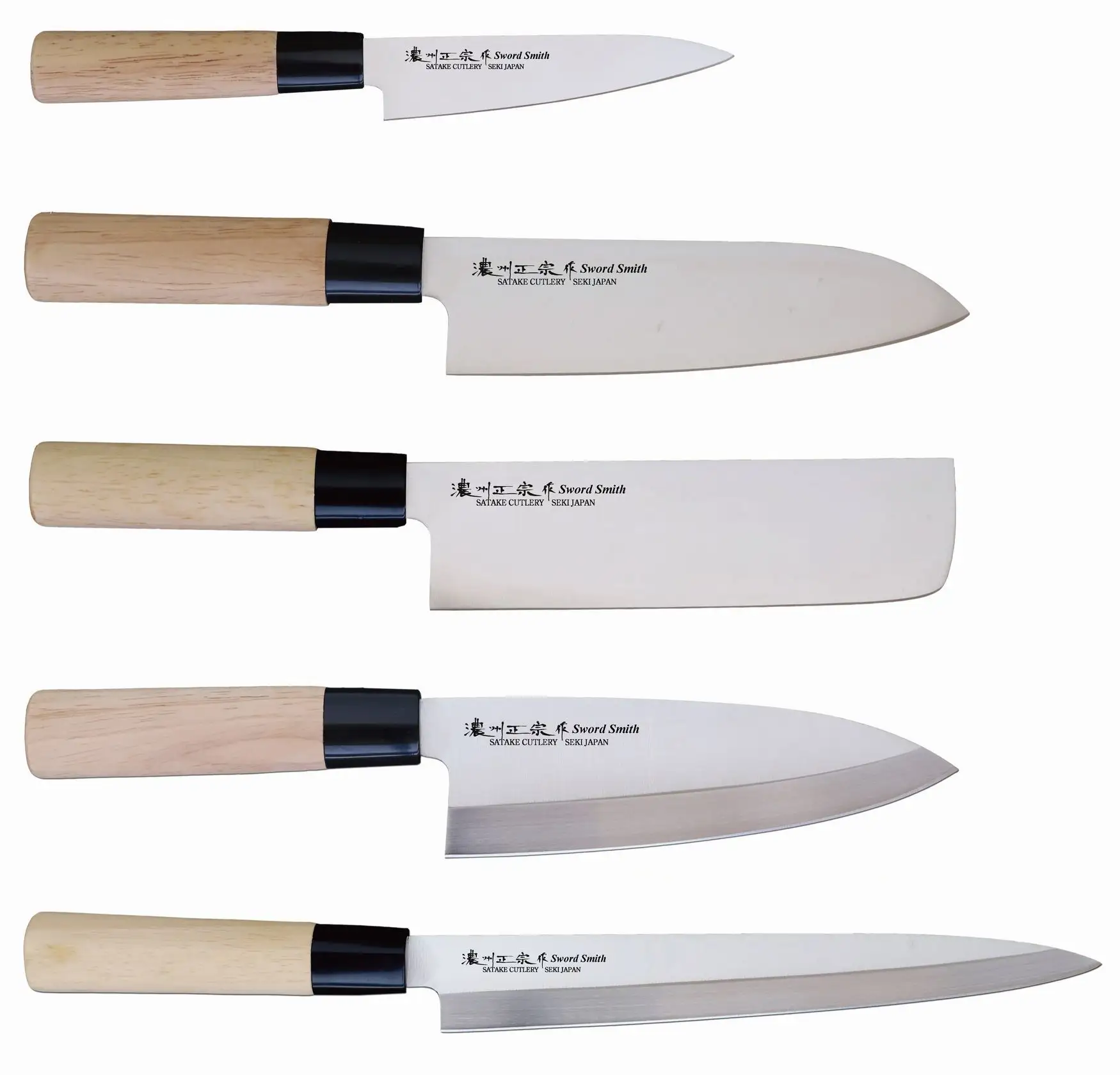 Oval handle Japanese style stainless steel cooking knives high quality made in Seki Japan Logo customization acceptable