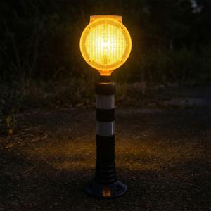 Feux de signalisation routière solaires double face, clignotants ronds jaunes pour la sécurité routière, en plastique ABS - Product Image 6
