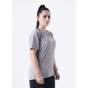 T-shirt de compression premium pour femme, coupe ample, manches courtes, en maille camouflage, gris acier uni, pour la course et la gym - Product Image 6