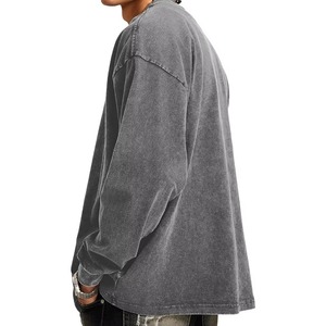 Sudaderas de cuello redondo en blanco con diseño personalizado de talla grande, ropa de calle pesada, sudaderas de algodón Boxy Fit para sudadera de hombre - Product Image 5