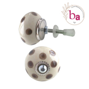 Chocolat et riz blanc à pois boutons en céramique CK 558 tiroir armoire poignée tire pour cuisine chambre salle à manger armoire utilisation - Product Image 1