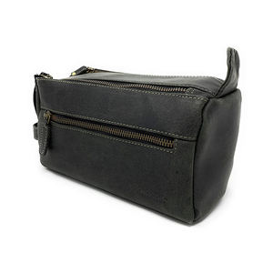 Lo último en estuche cosmético de cuero genuino, organizador de viaje para mujer con cierre de seguridad y forro de malla, Kit Dopp de afeitado para suministro a granel - Product Image 5