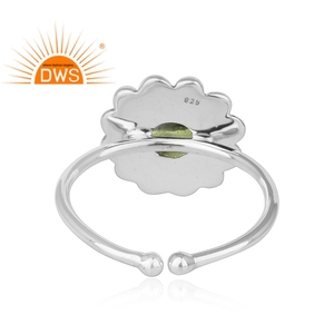 Anillo apilable de piedras preciosas de peridoto Natural de plata de ley oxidada más vendido, joyería para mujer, regalo para ella - Product Image 4
