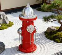 Statue décorative en résine en forme de poteau d'incendie, grande figurine rouge pour la décoration de jardin