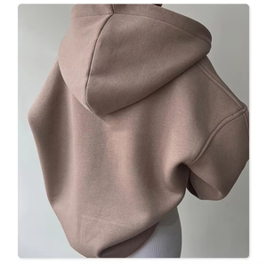 Nouvelle mode de sweat-shirt en polaire organique décontracté brodé surdimensionné pour femmes sweats personnalisés pour femmes - Product Image 3