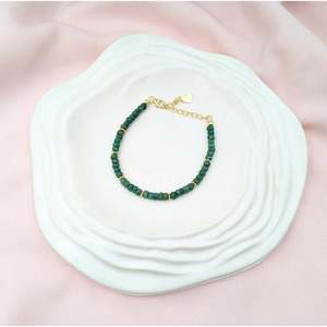 18K Gold Filled Emerald Corundum Heart-Shaped <b>Bracelet</b> - Product Image 2