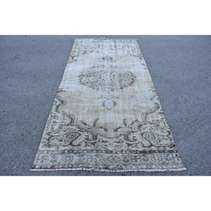 Tapis turc vintage, tapis de sol de 4,1x9,1 pieds, tapis en laine persan gris brun - Product Image 1
