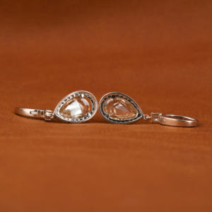 Pendientes de tuerca de lujo con diamantes cultivados en laboratorio de corte de pera amarilla, oro blanco sólido de 14KT, regalo de joyería personalizado con estilo a la moda para mujer - Product Image 2