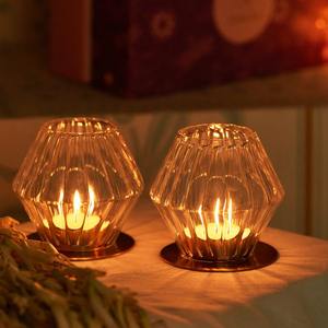 Bougeoir unique en métal doré et verre pour décoration de table et éclairage décoratif intérieur de salon élégant - Product Image 4