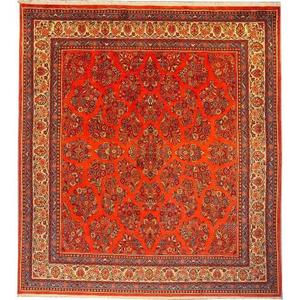 Tapis Sarough vintage authentiques, noués à la main, de qualité supérieure, en laine naturelle et coton tissé, pour la décoration des sols de la maison et du bureau. - Product Image 1