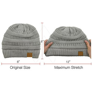 Hot Selling Winter Plain Dyed Custom <b>Streetwear</b> <b>Beanie</b> Hat Cotton/Wool Warm Knitted Common Fabric Image Style Hand Embroidery - Product Image 6