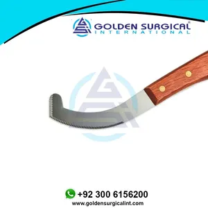 Vente en gros GOLDEN Brand Bot Egg Knife Manche en bois Soins vétérinaires pour chevaux Outils de toilettage Fournitures Modèle GSIB-100403 - Product Image 3