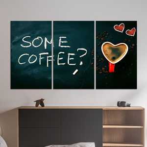 Arte moderno impreso en lienzo: ilustraciones de corazones para decoración de cocina, JUEGO DE 3 LIEÑOS - Product Image 1