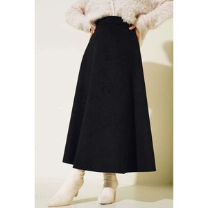 Suede Mevlana <b>Skirt</b> <b>Black</b> - Product Image 2