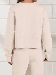 Survêtement pour femmes, vêtement unique, vêtement extérieur droit, manches longues, haut pour femmes, qualité supérieure, 100% coton, respirant, tendance personnalisée - Product Image 5