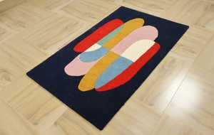 Tapis moderne de haute qualité à nœuds touffetés à la main multicolore 5x7 motif abstrait tapis brodé tailles personnalisées pour l'exercice - Product Image 3