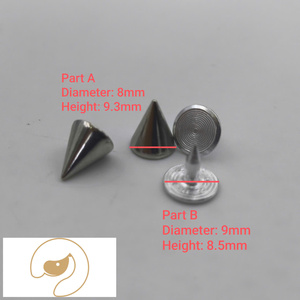 Remache de punta afilada de Material de aleación de color plateado de alta calidad, adecuado para accesorios de joyería o ropa de estilo juvenil - Product Image 3