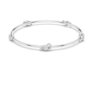 Knot <b>Bangle</b> Bracelet with 0.51 CT Lab-Grown Diamonds Round Brilliant Cut 18KT, 14KT, 10KT <b>Gold</b> & 925 Silver <b>Rose</b>, Yellow, - Product Image 5