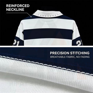 Maillots de football pour hommes adultes avec logo personnalisé, 100% polyester, col en V court, imprimé au laser, respirant, séchage rapide, service OEM - Product Image 5