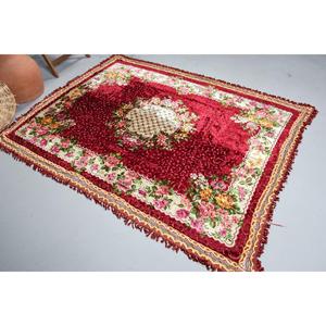 พรมขนาด 5.3x6.6 ฟุต, พรมตุรกีโบราณ, พรมลายทางสีแดง - Product Image 1